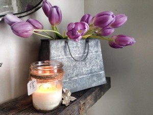 Flowers and Candle